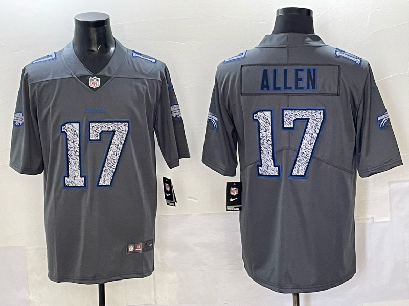 Men Buffalo Bills 17 Allen Grey Nike 2025 Limited NFL Jersey style 002